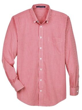 Devon & Jones D640 Men's Crown Woven Collection Gingham Check - Red